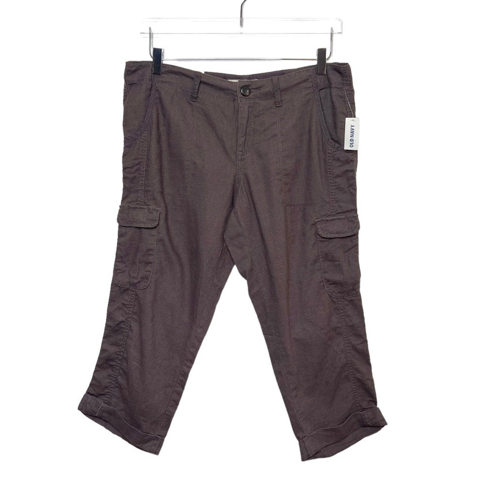 NWT Old Navy Brown Women’s Cargo Capri Pants Y2K Low Rise Size 10 - Picture 2 of 12